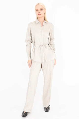Davidia Washed Linen Pin Tuck Trouser
