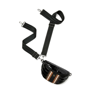 Little Runaway Black Patent and Colorblock Luxe Stripe