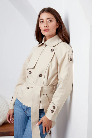 Calista Short Double Breasted Trench Coat