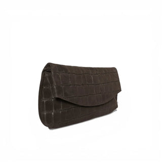 Valentina Clutch in Italian Croco-Embossed Suede