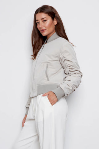 Cierra Bomber Jacket with Shirring Detail