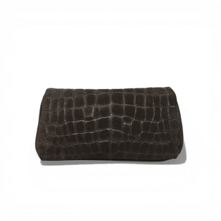 Valentina Clutch in Italian Croco-Embossed Suede