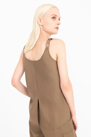Dahlia Silky Cupro Bias Camisole with Front Ruching