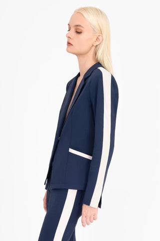 Bexley Tech Stretch Short Notched Collar Blazer with Contrast Stripe