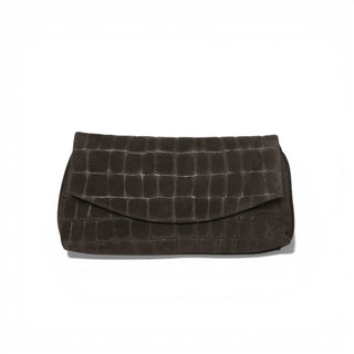 Valentina Clutch in Italian Croco-Embossed Suede