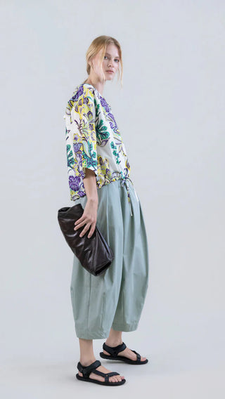 Wide-Leg Balloon Pant w/ Elastic Waist