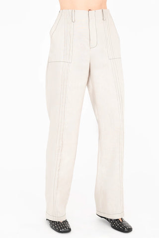 Davidia Washed Linen Pin Tuck Trouser