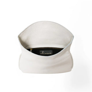 Valentina Clutch in White Italian Buffalo Cowhide