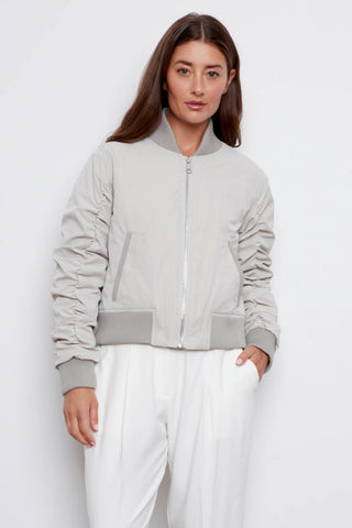 Cierra Bomber Jacket with Shirring Detail