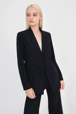 Valbella Tech Stretch Shawl Collar Blazer with Utility Zip Pockets