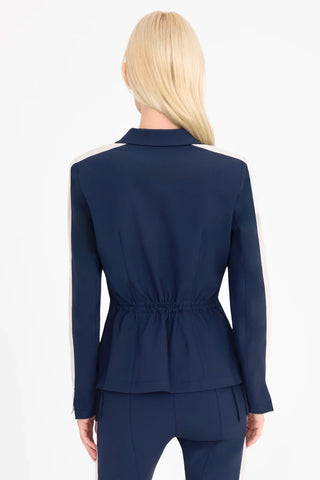 Bexley Tech Stretch Short Notched Collar Blazer with Contrast Stripe